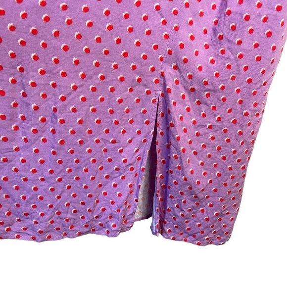 NWT Ava & Viv Women Purple Polka Dot Ruffle Short Sleeve Side Slit Dress Size 3X - Picture 9 of 11